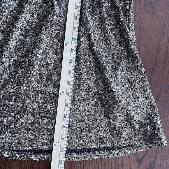 Francesca's Quinn Large NWT Gold Sequin Halter Mini Wedding Guest Dress - Picture 8 of 11